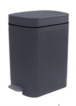 Lata de lixo Feisco Small 10L com tampa, pedal e prensa tipo cinza