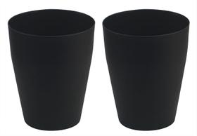 Lata de lixo Feisco Small Plastic Redonda de 5,7 L Preta Pacote com 2