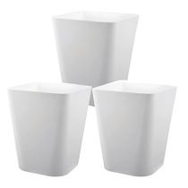 Lata de lixo Heagoale Small Plastic Square 6,1 L, pacote com 3 unidades, branca Lata de lixo Heagoale Small Plastic Square 6,1 L, pacote com 3 unidades, branca