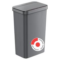 Lata de lixo iTouchless Prime 50L Sensor de 13,2 galões de plástico cinza