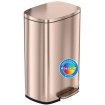 Lata de lixo iTouchless SoftStep 50L em aço inoxidável ouro rosa
