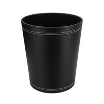 Lata de lixo KINGFOM Classic Pu Leather 10L para casa e escritório Lata de lixo KINGFOM Classic Pu Leather 10L para casa e escritório