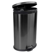 Lata de lixo KOOMADE 40L/10,5 galões de aço inoxidável com tampa preta