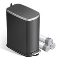 Lata de lixo KUK Slim 10L em aço inoxidável com tampa Soft Close Black
