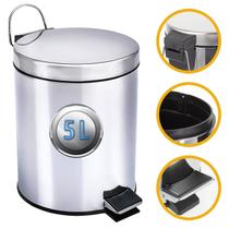 Lata De Lixo Lixeira Inox 5lts Com Tampa Cozinha Não Enferruja Lata De Lixo Lixeira Inox 5lts Com Tampa Cozinha Não Enferruja