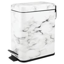 Lata de lixo mDesign pequena e moderna de metal 5L com forro removível Lata de lixo mDesign pequena e moderna de metal 5L com forro removível