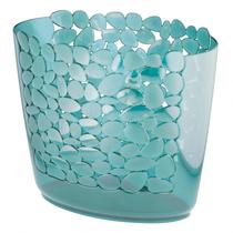 Lata de lixo mDesign Plastic Slim Oval 7,6 L/2 galões - azul