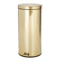 Lata de lixo MDesign Tall 30L Metal Lidded Step Soft Brass