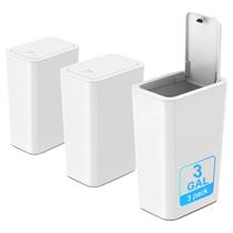 Lata de lixo N. NETDOT, pacote de 3, 11,4 L com tampa para banheiro e cozinha