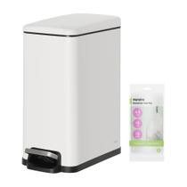 Lata de lixo Nunsino Small 10L em aço inoxidável com 15 sacos brancos