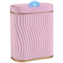 Lata de lixo Ogikey Bathroom Small 10L com tampa automática rosa dourada