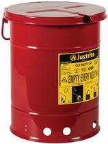 Lata de lixo oleoso Justrite 6L galvanizado com tampa de fechamento automático Lata de lixo oleoso Justrite 6L galvanizado com tampa de fechamento automático