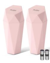 Lata de lixo para carro HOTOR, pacote com 2 tampa+30 sacos de lixo rosa