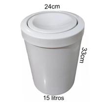 lata de lixo para escritorio cozinha banheiro lavabo lavanderia de 15 litros branca