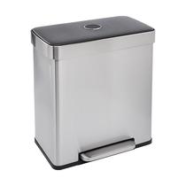 Lata de lixo para reciclagem Amazon Basics 60L com compartimento duplo