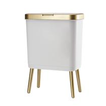 Lata de lixo Procade Bathroom 15L/4 galões com tampa de plástico dourado