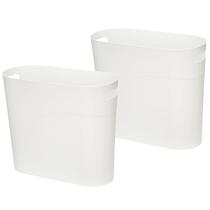 Lata de lixo ROYFACC 12L, lixeira de banheiro de plástico, pacote com 2 unidades, branca Lata de lixo ROYFACC 12L, lixeira de banheiro de plástico, pacote com 2 unidades, branca
