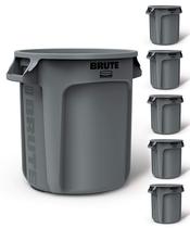 Lata de Lixo Rubbermaid Commercial BRUTE 10L Cinza - Pacote com 6
