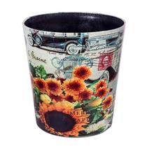 Lata de lixo Scakbyer Leather 10L de capacidade impermeável - Girassol