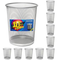Lata de lixo SHSYCER Silver Mesh 15L/4 galões para escritório, pacote com 10