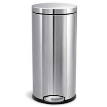 Lata de lixo simplehuman Round Step 30L/8 galões de aço inoxidável