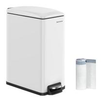 Lata de Lixo SONGMICS Slim 50L - Aço Inoxidável com Tampa de Fechamento Suave