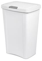 Lata de lixo Sterilite 49L TouchTop com tampa branca, pacote com 4