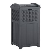 Lata de lixo Suncast Wicker-Style Hideaway 125L Cyberspace Grey