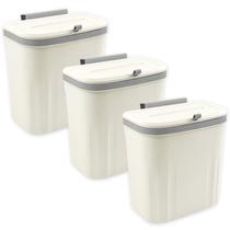 Lata de lixo suspensa, pacote com 3 caixas de compostagem de cozinha Wensdr 10L/2,6 L
