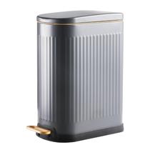 Lata de lixo SYNCVIBE Slim em aço inoxidável 13L/3,5 galões cinza fosco