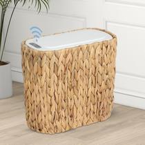 Lata de lixo Trongee Boho 13.25L Automática Rattan com tampa Lata de lixo Trongee Boho 13.25L Automática Rattan com tampa
