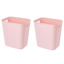 Lata de lixo UUJOLY de plástico de 3,5 L para banheiros, cozinhas rosa, pacote com 2 Lata de lixo UUJOLY de plástico de 3,5 L para banheiros, cozinhas rosa, pacote com 2