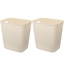 Lata de lixo UUJOLY Plastic 13L/3,5 galões bege para banheiro Lata de lixo UUJOLY Plastic 13L/3,5 galões bege para banheiro