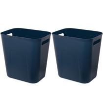 Lata de lixo UUJOLY Plastic 13L azul marinho para cozinha de banheiro