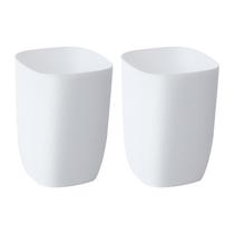 Lata de lixo Vanolu Compact 7L/1,8 galões de plástico branca, pacote com 2 unidades Lata de lixo Vanolu Compact 7L/1,8 galões de plástico branca, pacote com 2 unidades