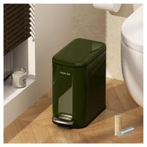 Lata de lixo VEELAR Slim 6L em aço inoxidável com tampa verde