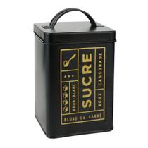 Lata de Metal Matt Black para Açúcar