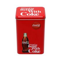 Lata de Metal Square Coca-Cola Better Whit Coke Vermelho 13 x 9,9 x 20cm
