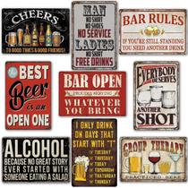 Lata de metal vintage Bar Signs qxinlsc 8x12 polegadas (9 unidades) Lata de metal vintage Bar Signs qxinlsc 8x12 polegadas (9 unidades)