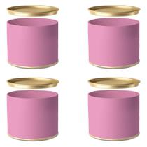 Lata de papel Cartão e Metal Rosa claro para Bombons Lembrancinhas Surpresas 7x10 cm 4Un