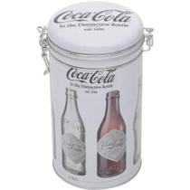 Lata Decorativa Coca-Cola Redonda 20Cm Cinza Evolution Urban