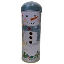 Lata Decorativa Natalina Papai Noel ou Boneco de Neve 25cm Metal NTW60004