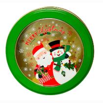 Lata Decorativa Verde Natalina Ho Ho Ho em Alumínio 6x18cm DRM2059 Lata Decorativa Verde Natalina Ho Ho Ho em Alumínio 6x18cm DRM2059