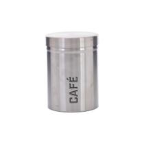 Lata Hermética Café Prata 10x13x10Cm Inox