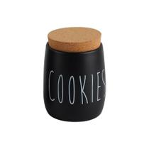 Lata Metal Com Tampa Cortiça Cookies Preto Oak - Yoi