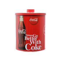 Lata Metal Round Classic Lid Coca-Cola Better With Coke Vermelho 14 x 18cm