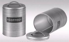 Lata Metalica p/ Café c/ Alça Redonda Prata Niazitex