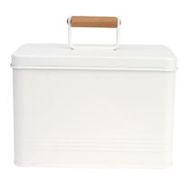 Lata Organizador Farmhouse Aço Galvanizado Off White 20,5cm - ACASA