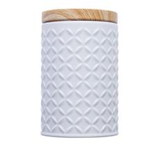 Lata Organizadora Decorativa Metal Com Tampa Branco 12x7,5cm