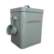 Lata Organizadora Para Lavanderia Menta Com Medidor Metal